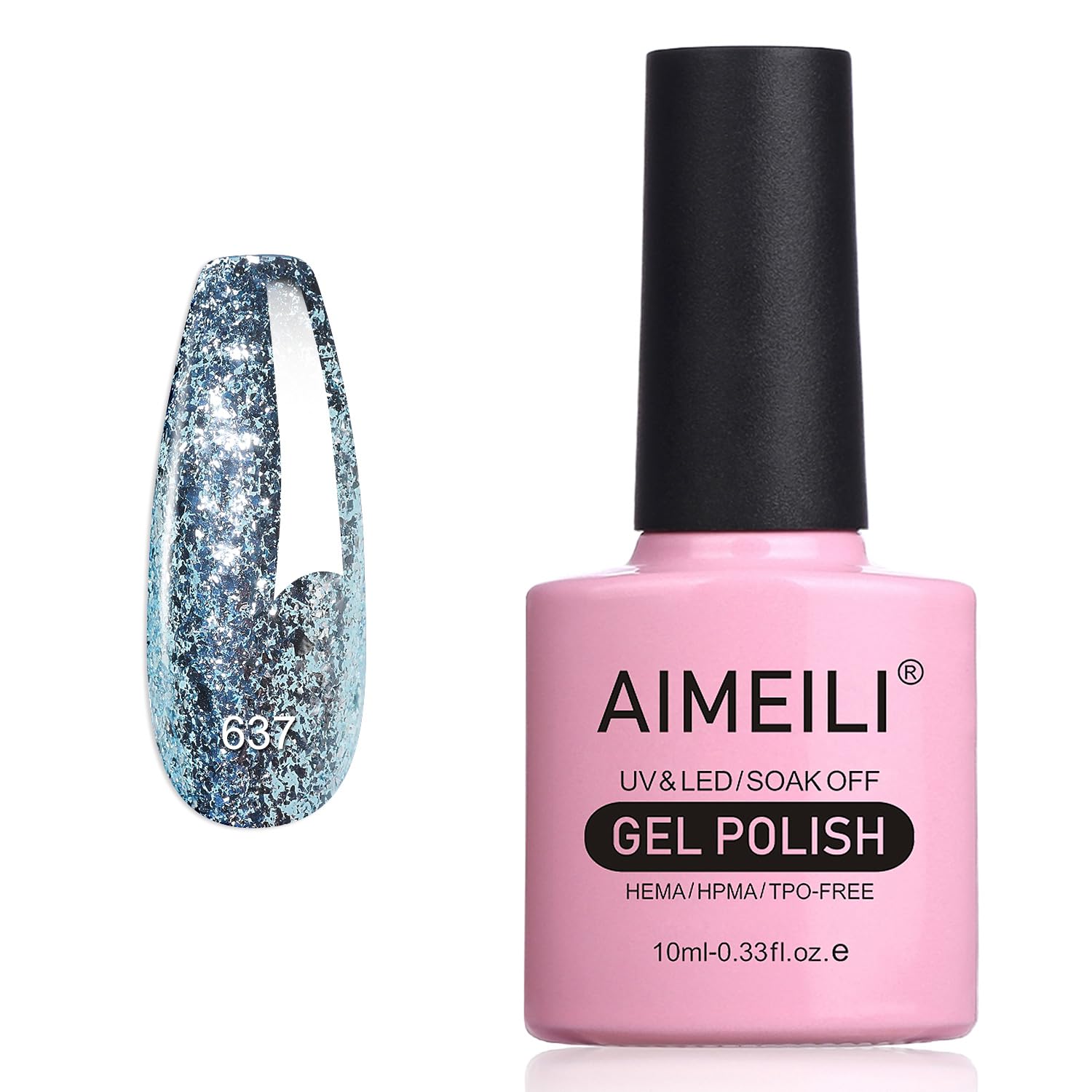 AIMEILI HEMA Free Gel Nail Polish, TPO Free, Soak Off U V Nail Art Glossy Long Lasting for Salon DIY Home - 637 10ml