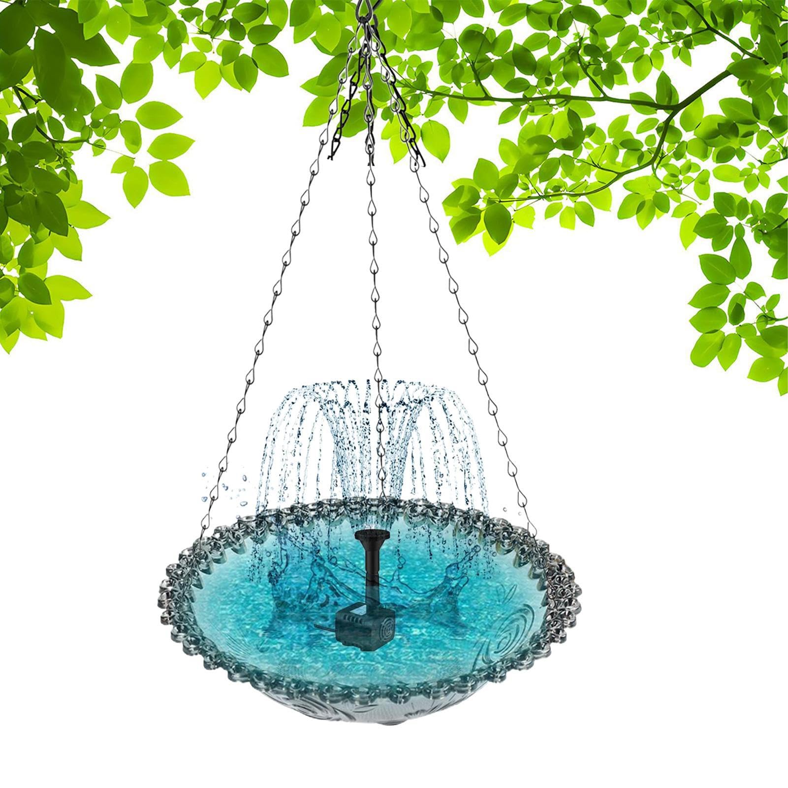 Vasca per uccelli | Fontana solare per uccelli – Mangiatoia da appendere per vasca da bagno per colibrì, giardino, balcone all'aperto, attrazione per la fauna selvatica