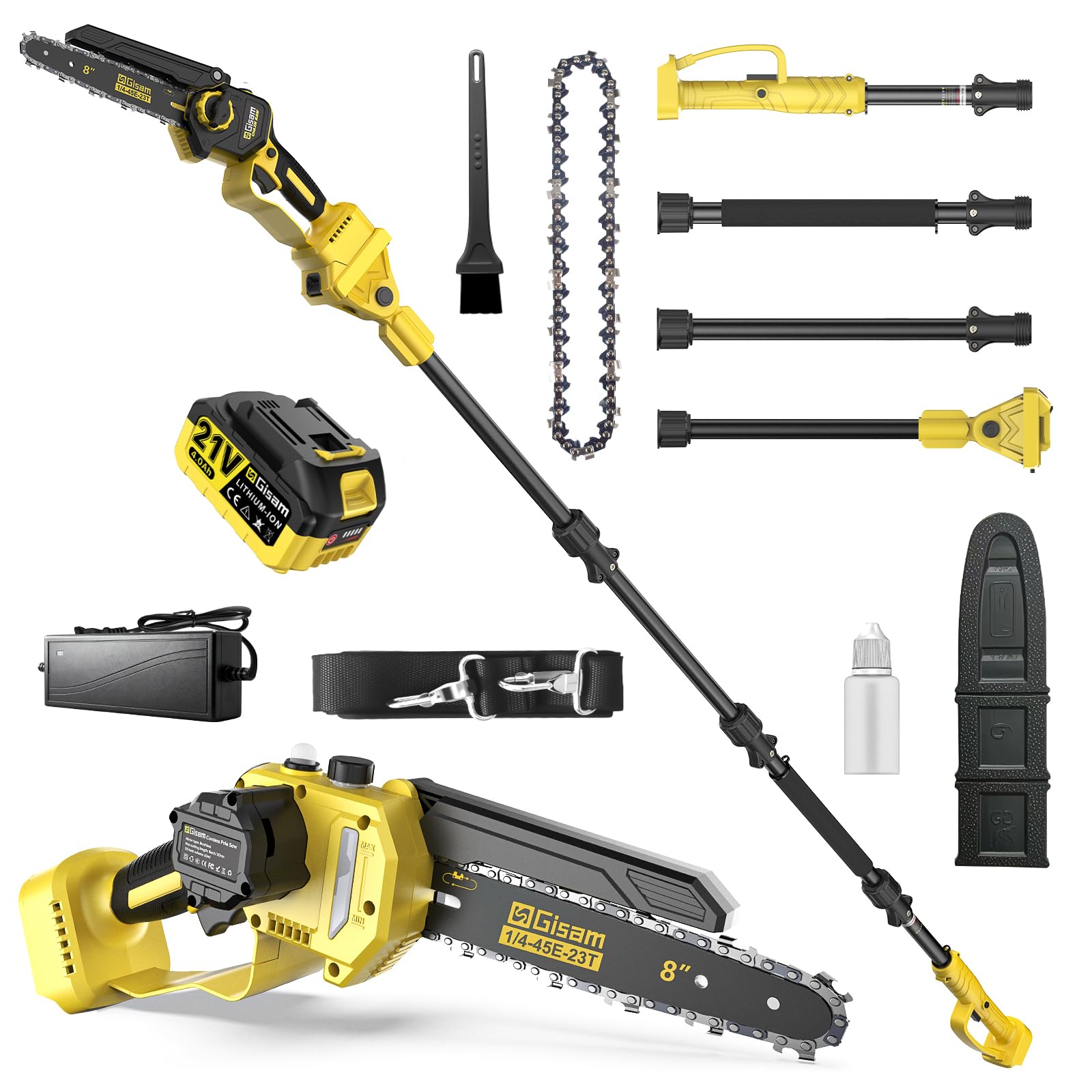 Élagueuse sans fil 2 en 1 pour Makita 18 V, mini tronçonneuse sans balais de 20,3 cm avec batteries de 4000 mAh, portée de 4,2 m, tronçonneuse électrique pour arbres, coupe des branches, outil de