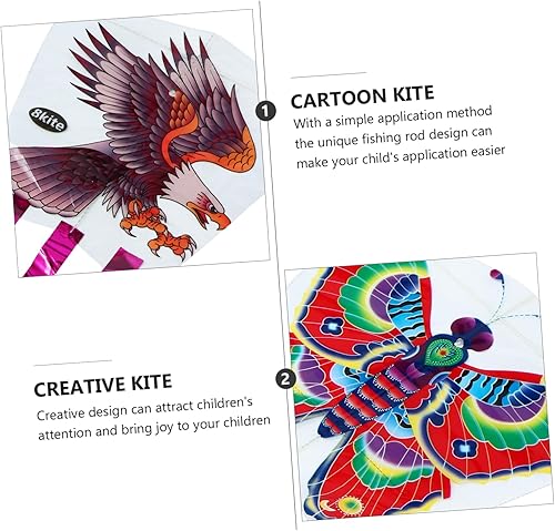 Miniatura 9 de GOOHOCHY Kite Bird - Juego de 2 juegos de cometas de recuerdos de la infancia, juguete de caña de pescar, parque de juguete, fiesta, caña de