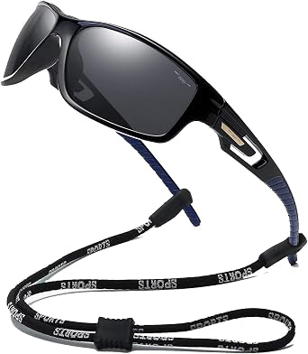 Unisex Sports Sunglasses Polarized Lens with TR90 Frame for Men and Women Running Cycling Driving