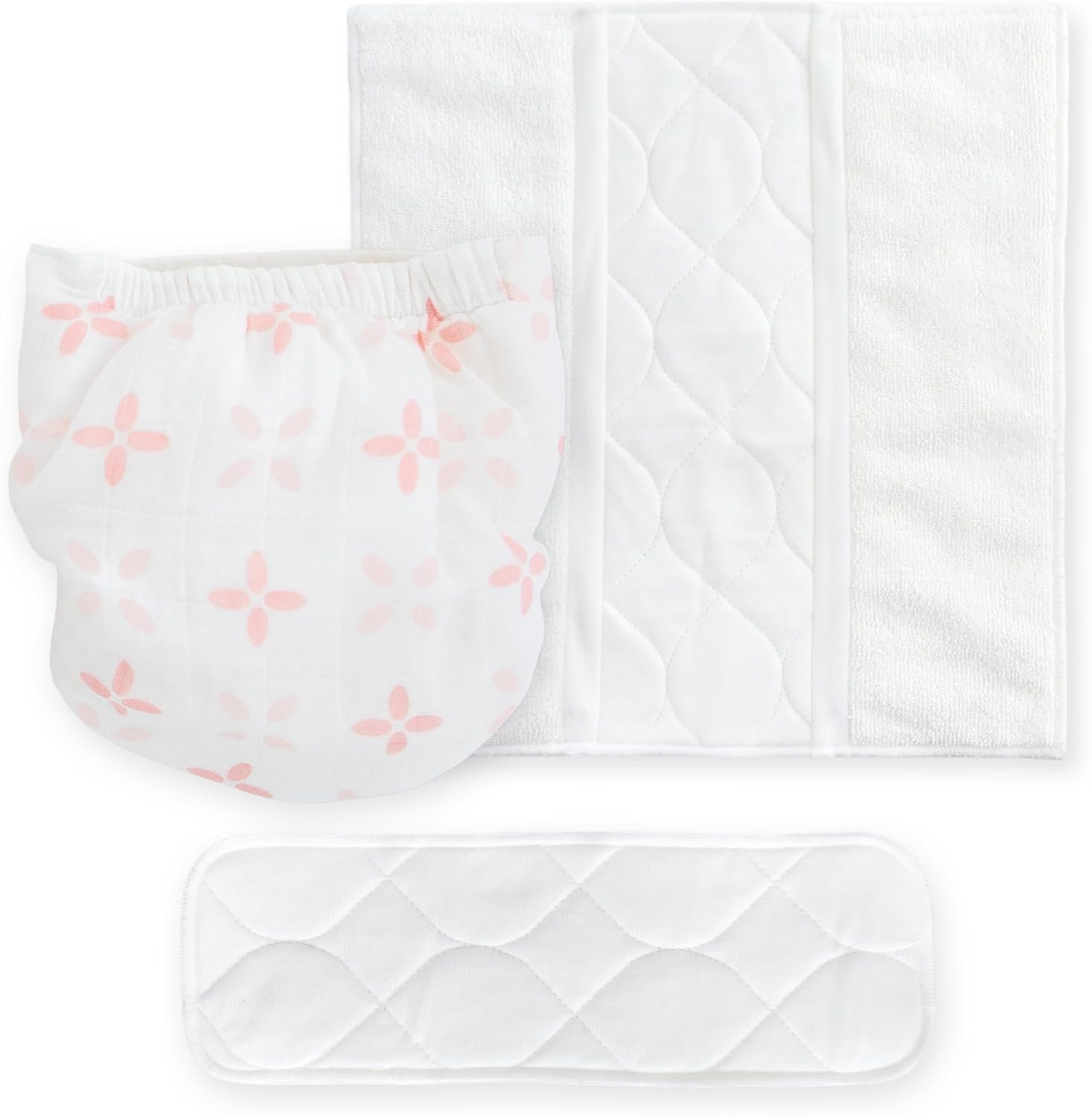 Amazing Baby Hybrid Cloth Diaper Cover with Pocket-Sling, Small, Sz 2 (8-15 lbs), Use with Boosties Inserts, Pink Springfield, SmartNappy Set includes Muslin Cover + Tri-fold Insert + Booster Pad