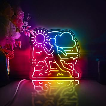 Running Led Light Box, Outdoor Sport Wall Art Decor, Neon-Like RGB Desktop Decorations, Bedroom Decor, Gift RGB & Color Flow Effect, Medium Size RGB & Color Flow Effect, Medium Size