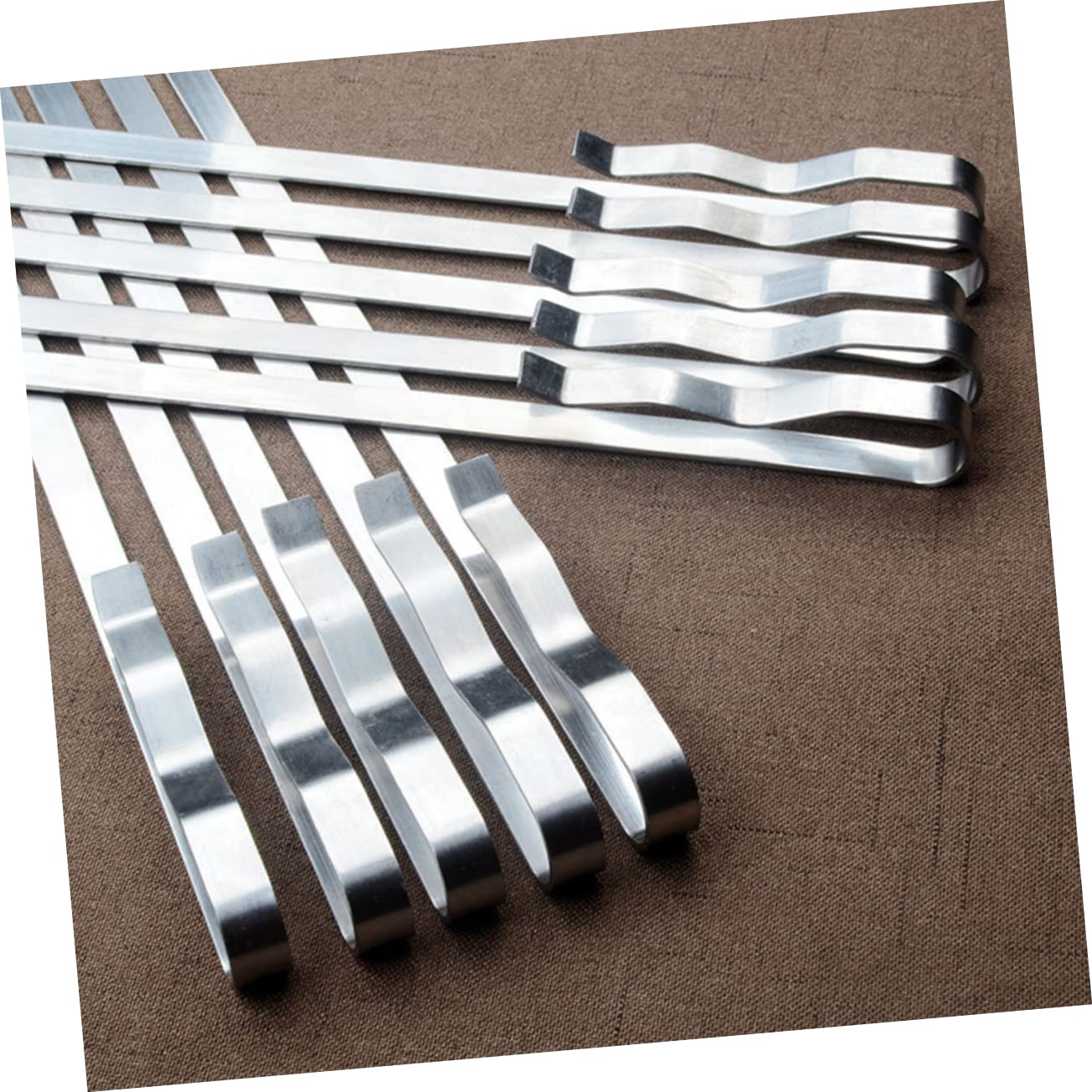 Brochettes de Barbecue Longues 42cm 10 Pcs Acier Inoxydable Ambiance Noël