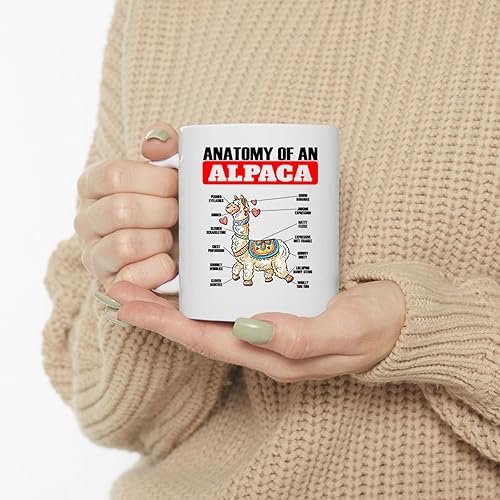 Miniatura 3 de Lovesout Taza de café divertida de cerámica blanca con diseño de alpaca feliz, 11 onzas