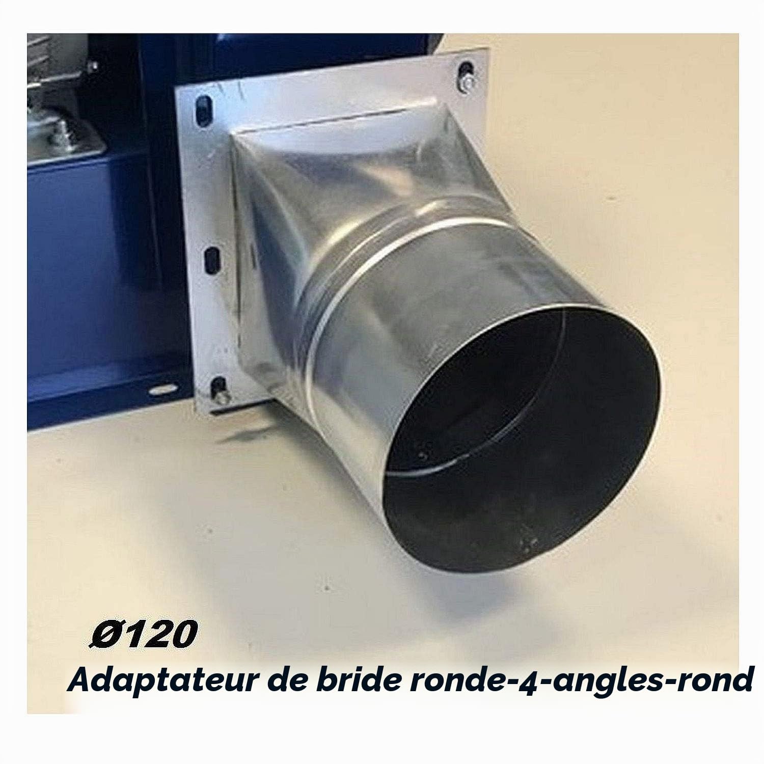 raccord de tuyau carré pour ventilateur radial / diamètre du raccord : 120 mm