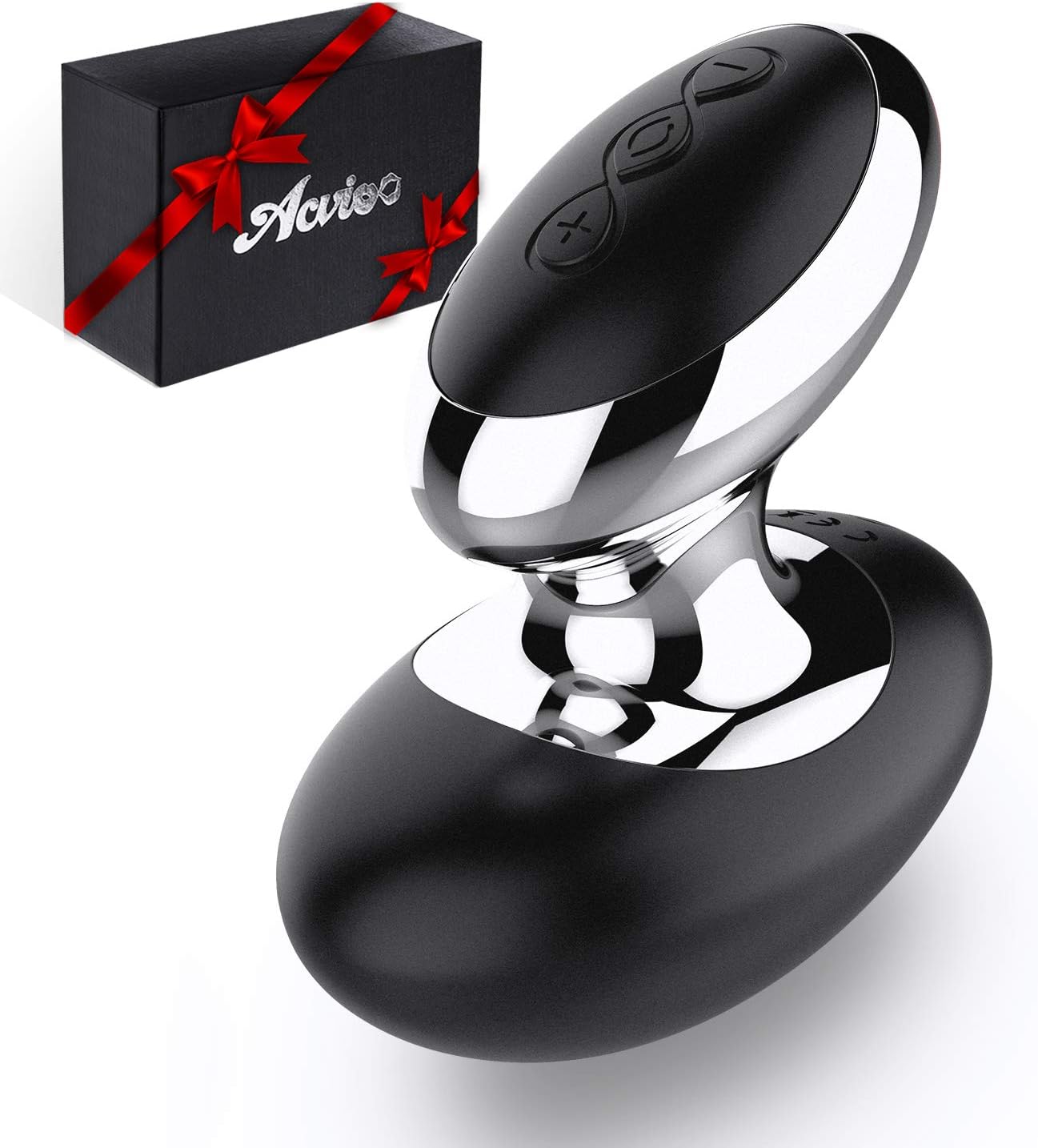 Acvioo Personal Wand Massager with 10 Magic Vibration Modes,Handheld Whisper Quiet, Full Body Silicone Therapy Massager Cordless for Neck Shoulder Back Body Massage,Sports Recovery (Black)