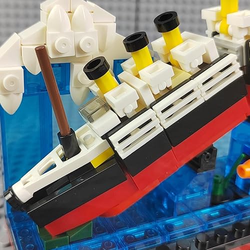 Miniatura 8 de 247pcs MOC RMS Cruise Sank Titanic Break in Half Toy Building BlocksWith Case Building Blocks Ship Boat Kits Model Construcrion Sets