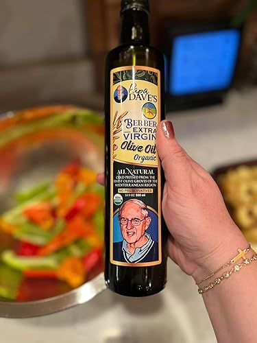 Miniatura 5 de Papa Dave's Aceite de oliva virgen extra orgánico certificado por USDA, contiene polifenol primero prensado en frío, aceite de oliva rico