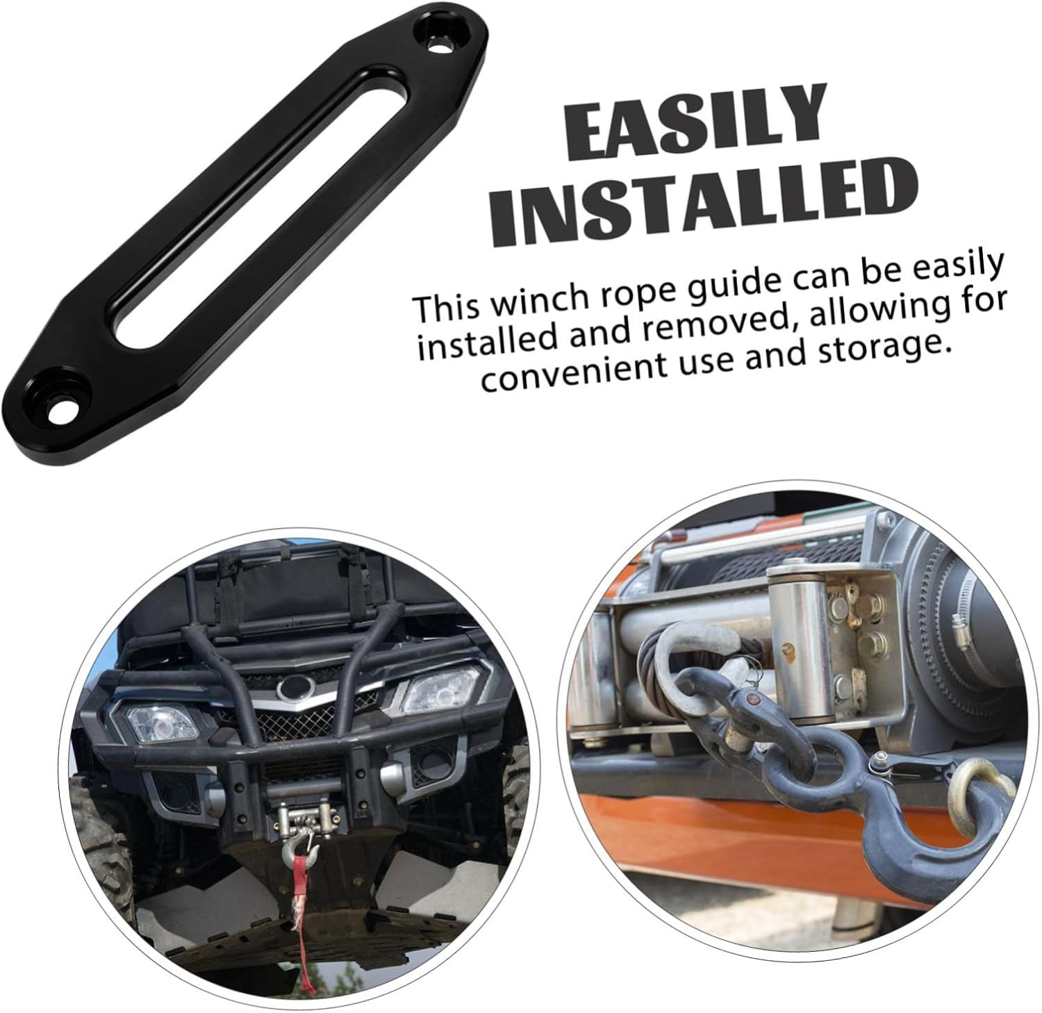 Zinc Alloy Winch Fairlead Cable Guide for Offroad Synthetic Rope Reduces Friction Wear Prevents Tangles and Damage for Harsh Conditions