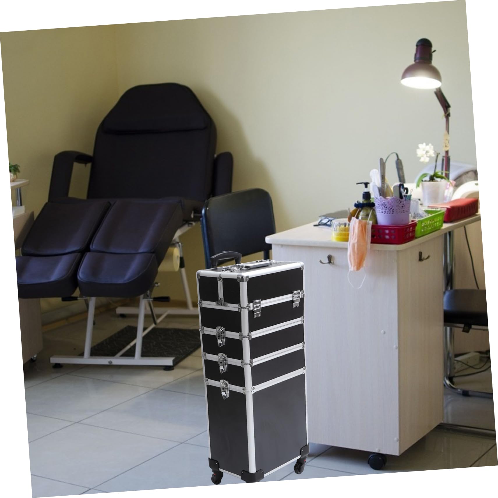 Trolley Kosmetikkoffer 4-lagig aus Aluminiumlegierung und Polyester