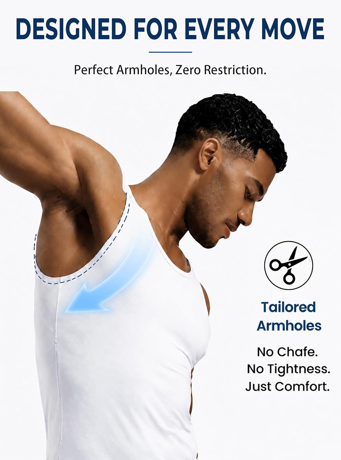 SlumberMee Mens Tank Tops, Soft Cooling Undershirts, Slim Fit Stay-Tucked