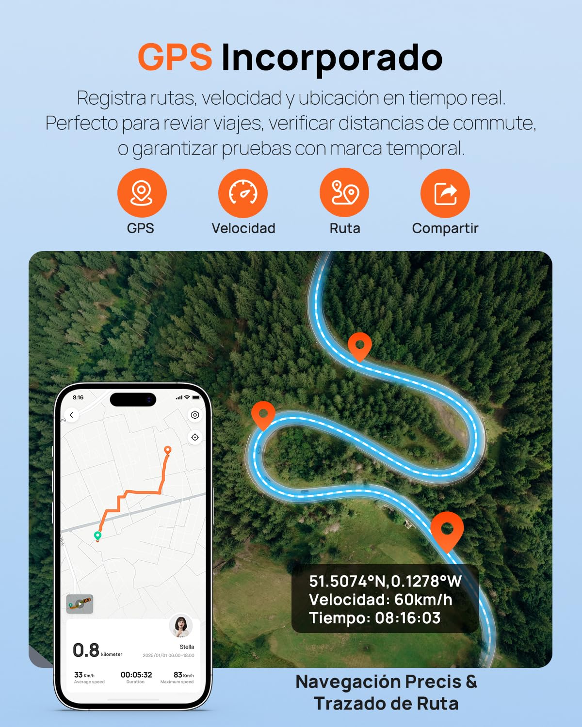 70mai Cámara de salpicadero 2.5K A410, cámara de salpicadero delantera y trasera