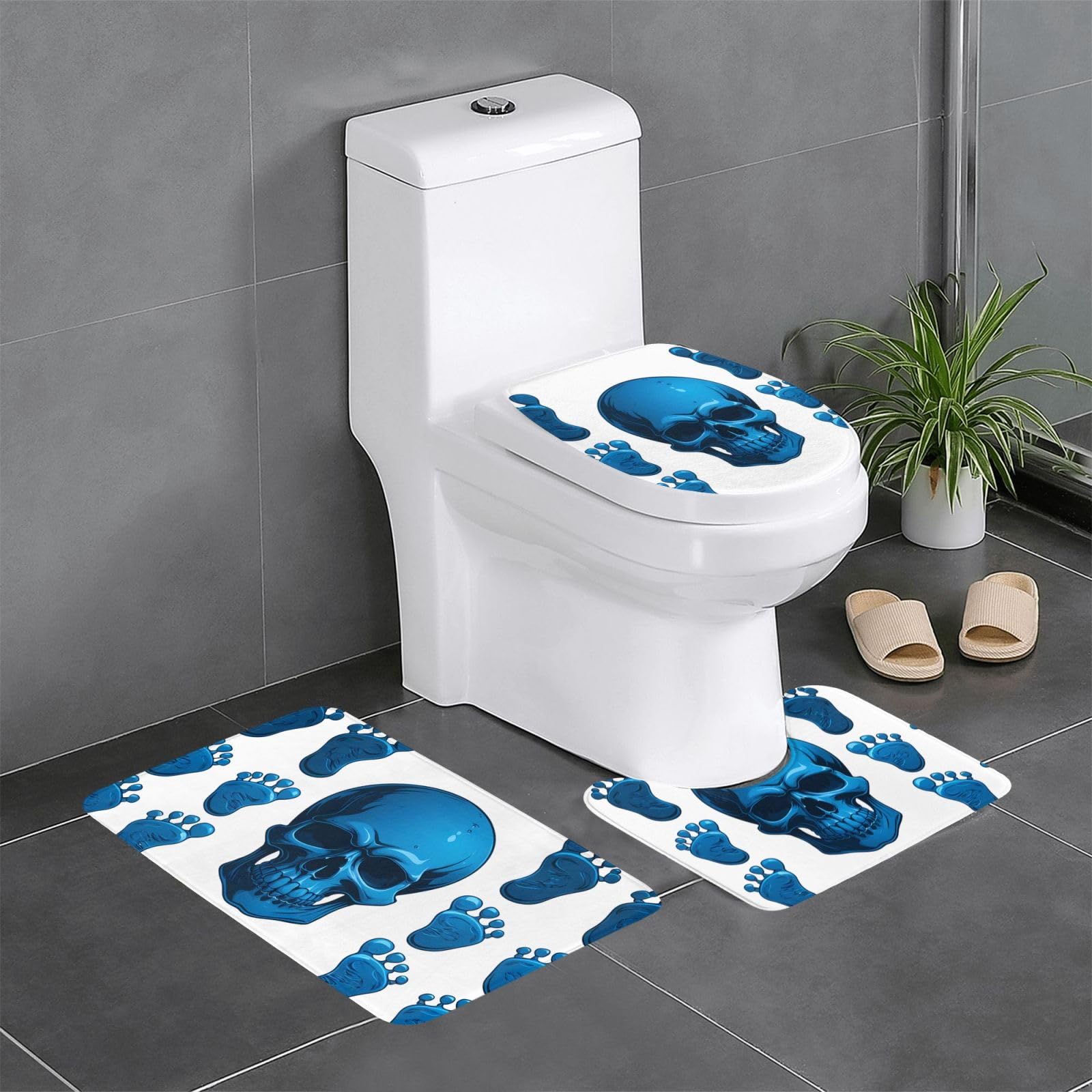Tapis de salle de bain YYHWHJDE bleu idéal pour votre routine du matin