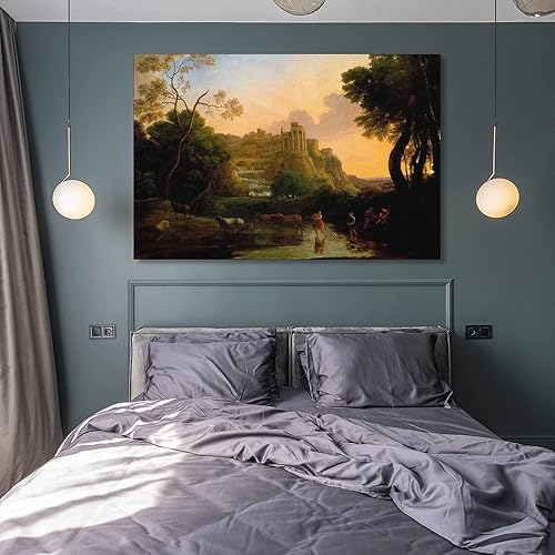 Miniatura 2 de Claude Lorrain - Póster de vista ideal de Tivoli, pintura decorativa en lienzo, arte de pared, póster de sala de estar, pintura de dormitorio, 12 x