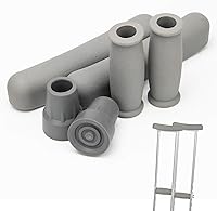 Vista 1 de Almohadillas de repuesto para muletas, acolchado AHIER para muletas de brazo, empuñaduras de mano y tapas de pies, se adapta a muletas de aluminio