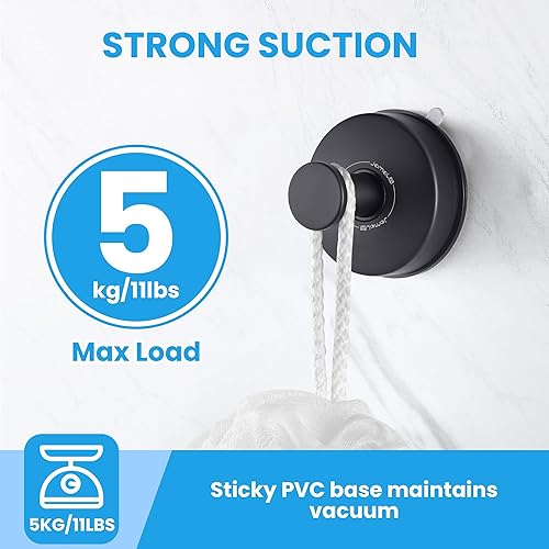 Miniatura 6 de JOMOLA 2 ganchos de ventosa de acero inoxidable soporte para toallas de baño ganchos de ducha para almacenamiento de toallas utensilios de cocina