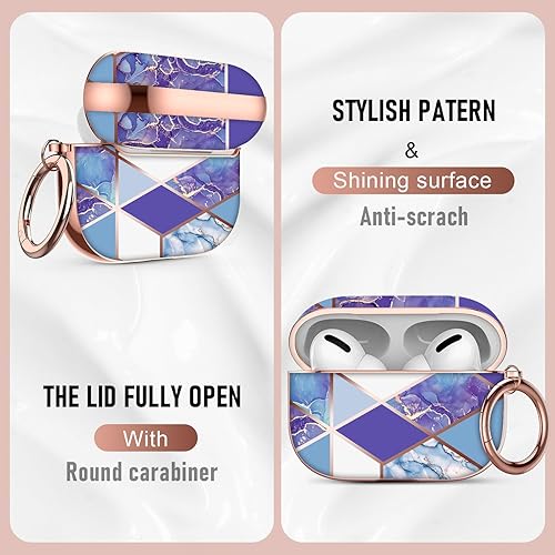 Miniatura 3 de Maxjoy Funda de carga compatible con AirPods Pro 2, funda de carga compatible con Apple AirPods Pro, azul y blanco