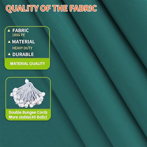 Miniatura 30 de Toldo de repuesto de 10 x 20 pies, color gris, para automóvil, garaje, refugio, fiesta, tienda de campaña, lona con cuerdas elásticas de bolas