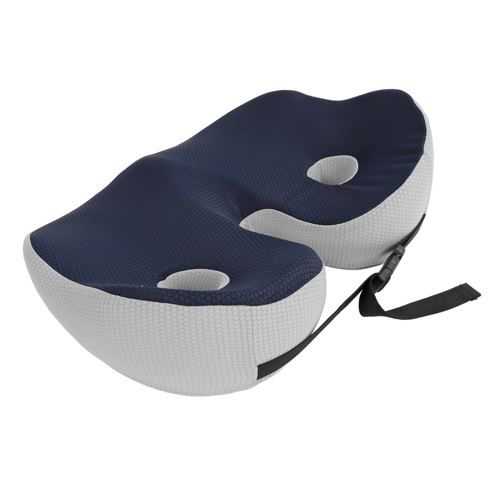 AMONIDA Cojín de Espuma Viscoelástica para Silla de Oficina, Diseño Ergonómico en Forma de U Que Proporciona Alivio y Apoyo para el Dolor del Coxis, 1 Unidad (Azul Oscuro)