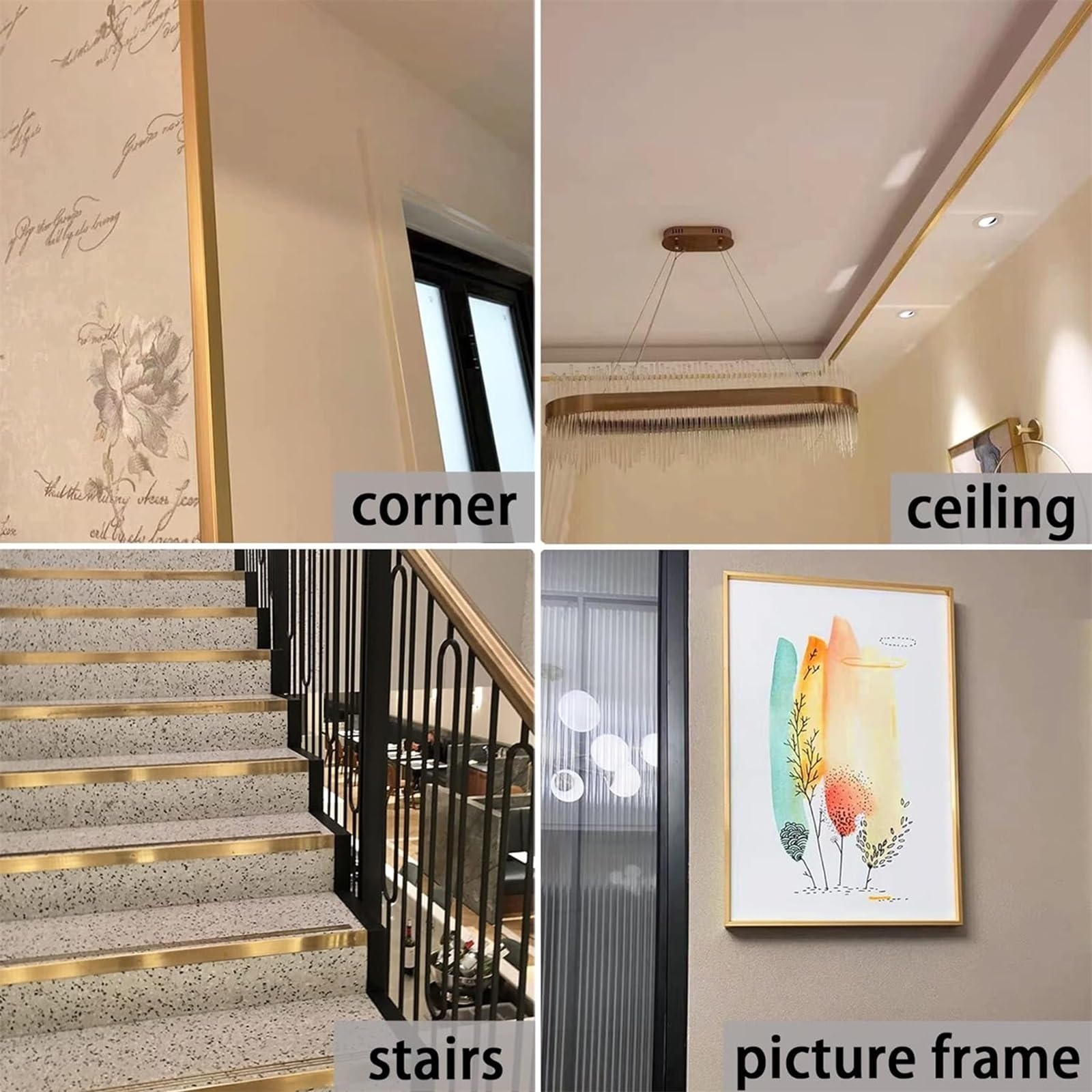 Osłony narożników ściennych, Osłony narożników ze stopu aluminium Listwa ścienna 89° 3 cm szer. Wiele rozmiarów(Style 9,L 1.2m/3.9ft)