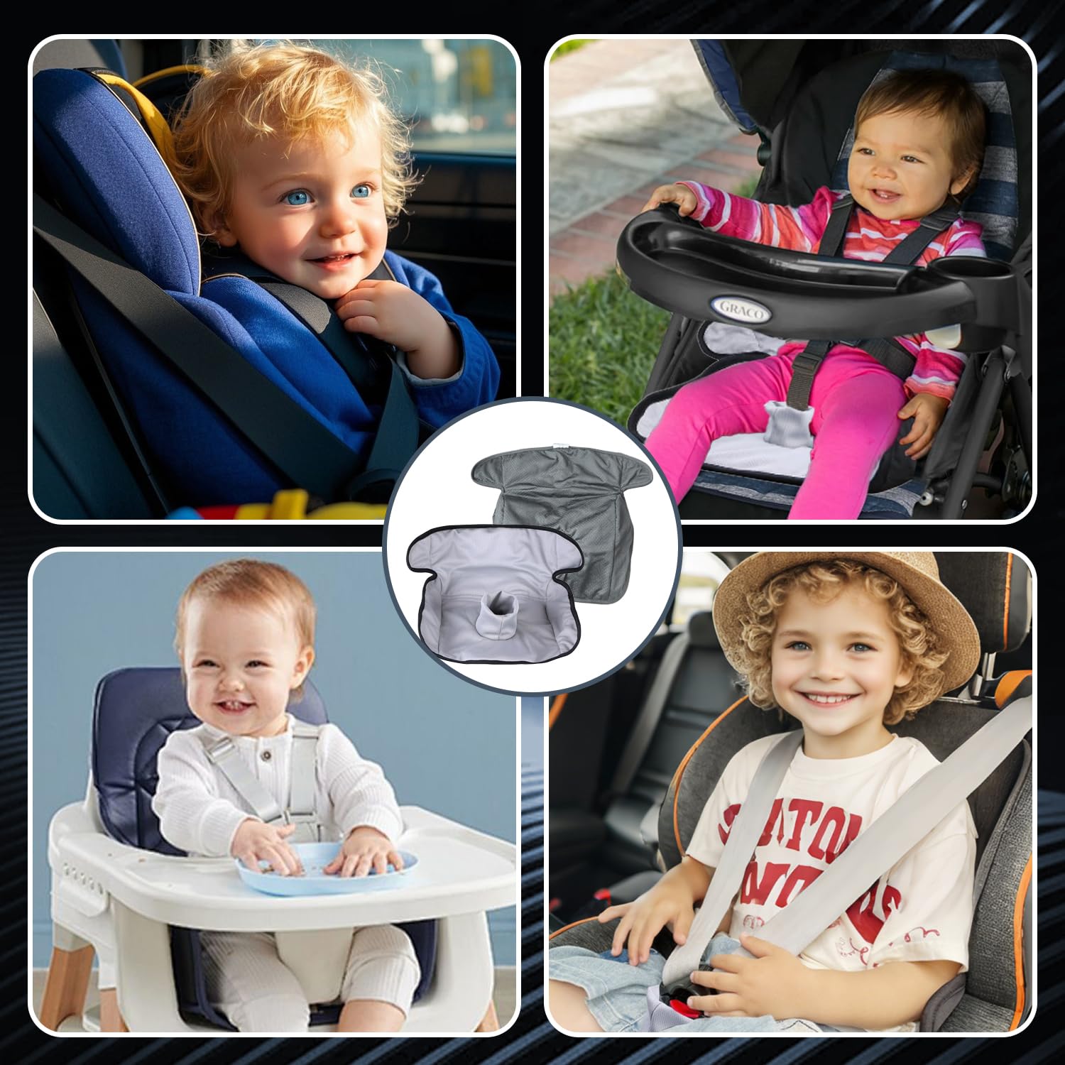 Kindersitz Protektor Pad, Sitzschoner auto kindersitz, Kindersitz unterlagen für auto, Waschbare Sitzschutz A-uto, Rutschfeste K-indersitz Schutzunterlage, für alle Kinderwagen & Autositze