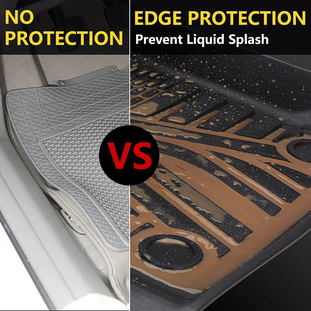 Super Deal Product A-KARCK Car Floor Mats Compatible with Tacoma, Custom Fit All Weather Floor Liners for 2018-2021 Tacoma Double Cab Automatic ONLY, 1st and 2nd Row