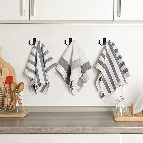 Miniatura 7 de 4 ganchos para bata de doble punta, ganchos dobles para colgar en la pared, ropa colgante para baño, dormitorio, puerta, pared, percha de tela de