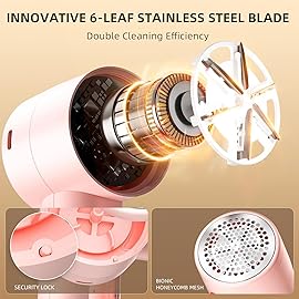 Fabric Shaver, Lint Remover Rechargeable, Electric Portable Sweater Defuzzer with 3 Speeds, 6 Leaf Blades, Digital LED Display to Remove Pilling for Clothes, Furniture, Sweater, Couch, Blanket
