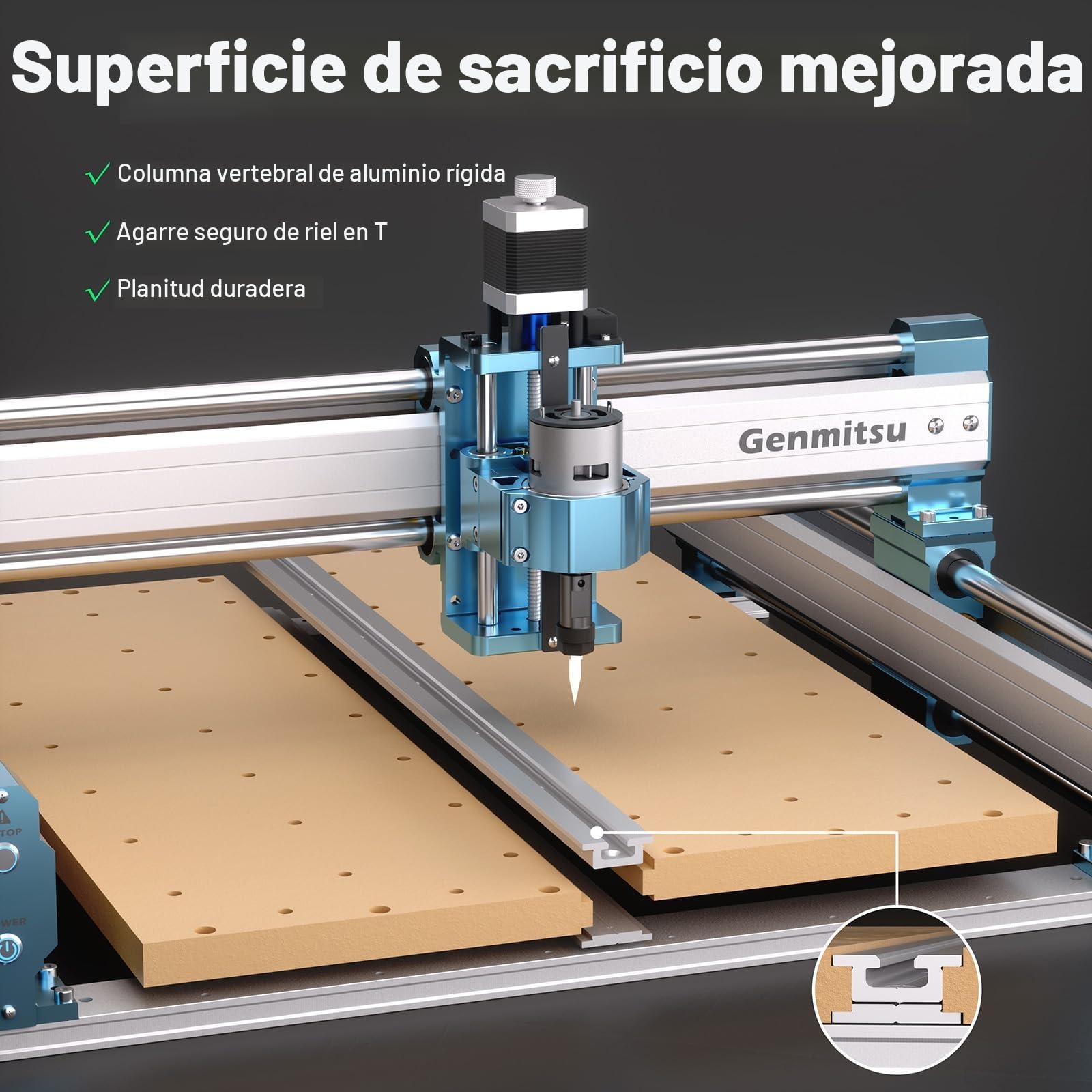 Genmitsu Máquina CNC 4040-PRO para corte de talla de nailon MDF acrílico de madera, control GRBL, máquina enrutadora CNC de 3 ejes, área de trabajo 400 x 400 x 84 mm