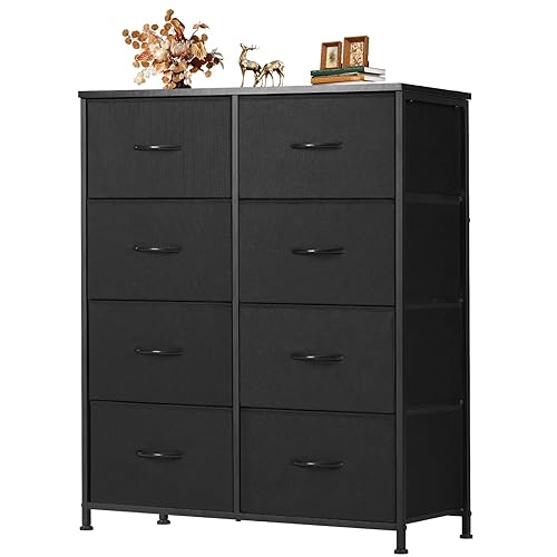 Dresser for Bedroom with 8 Drawers, Anti-Tip Tall Fabric Chests