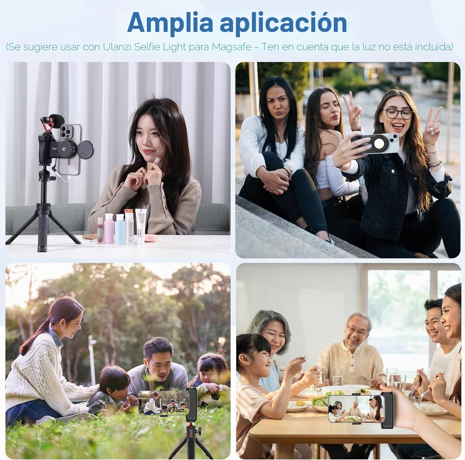 ULANZI MA35 Handle Grip Movil, 2 en 1 Magnético & Clip para Teléfono Soporte para Manija de Cámara con Obturador Remoto Desmontable con Adaptador de Zapata Fría para Selfie, Vlog, iPhone 17 16 15
