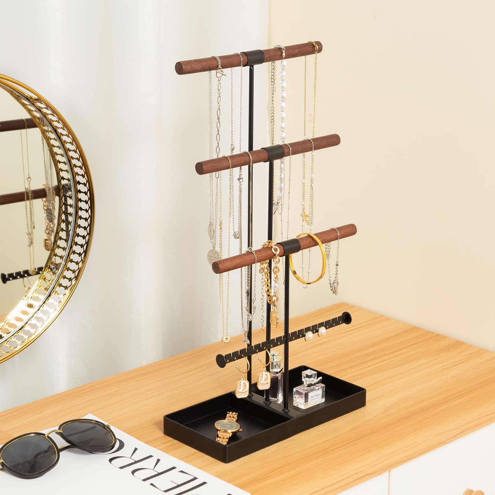 Hushuyuan 5 stks Sieraden Display Stand Sieraden Houder Sieraden Ketting Sieraden Organisator Hangende Ketting Houder Sieraden Stands en Displays Plastic Kaptafel Kantoor Wit Oorbel Boom/161 (Color
