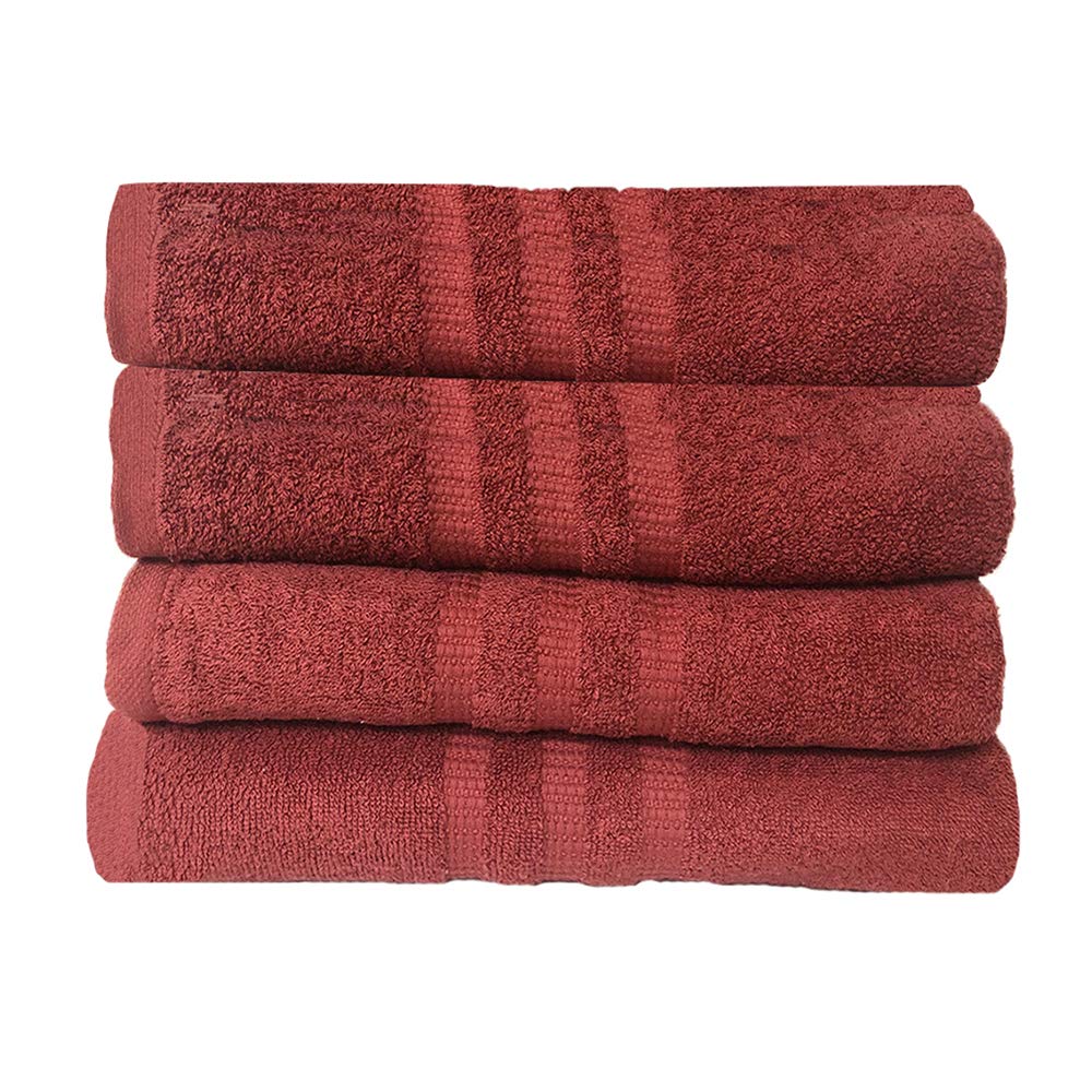100% Combed Cotton Pack of 4 Bath Towels Set 500gsm for Bathroom Spa Gym Shower Daily Use Home Collection Soft Absorbent, Desert Rose