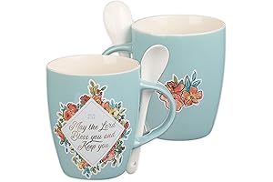 Christian Art Gifts Scripture Tea Cup with Ceramic Spoon Set