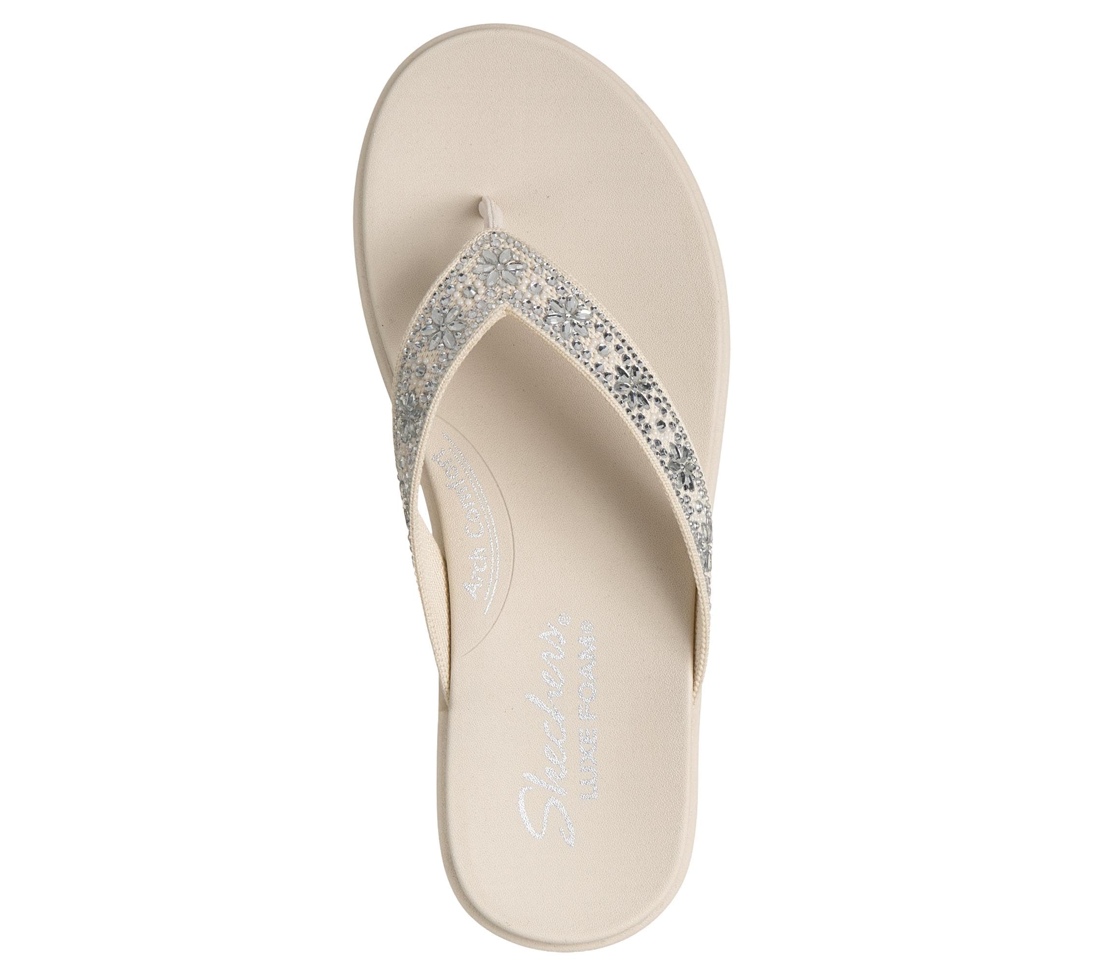 Skechers Meditation Luxe - Floral Rhinestone Sandalias planasMujer