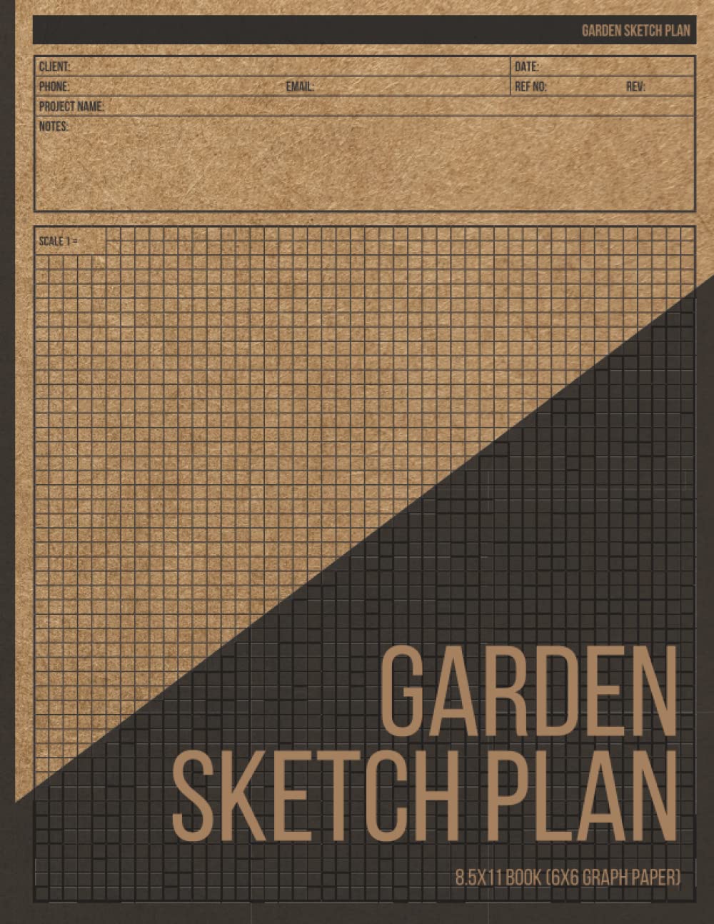 Garden Sketch Plan: Design Landscape Plan for Client, Garden Project, 6x6 Graph / Grid Paper