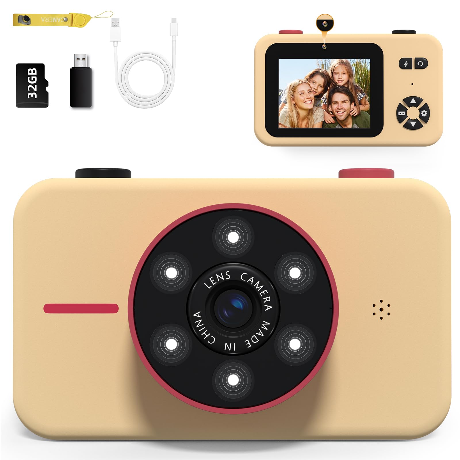 Toddler Digital Camera for Girls,Kids Camera Toy for 3-8 Year Old Girls,Children Selfie Video Camcorder with 1080p Dual Lens,Christmas Birthday Gifts