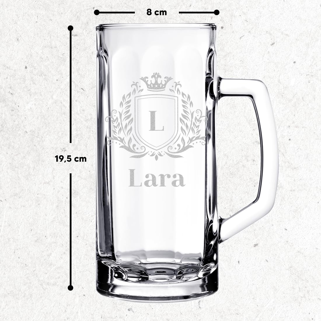 polar-effekt 2-TLG Geschenkset 1x Bierkrug 500 ml und 1x Holzkiste mit Gravur - Männergeschenke zum Geburtstag - das Jubiläumsgeschenk - Bierseidel mit Füllstrich - Bierglas für Papa und Opa