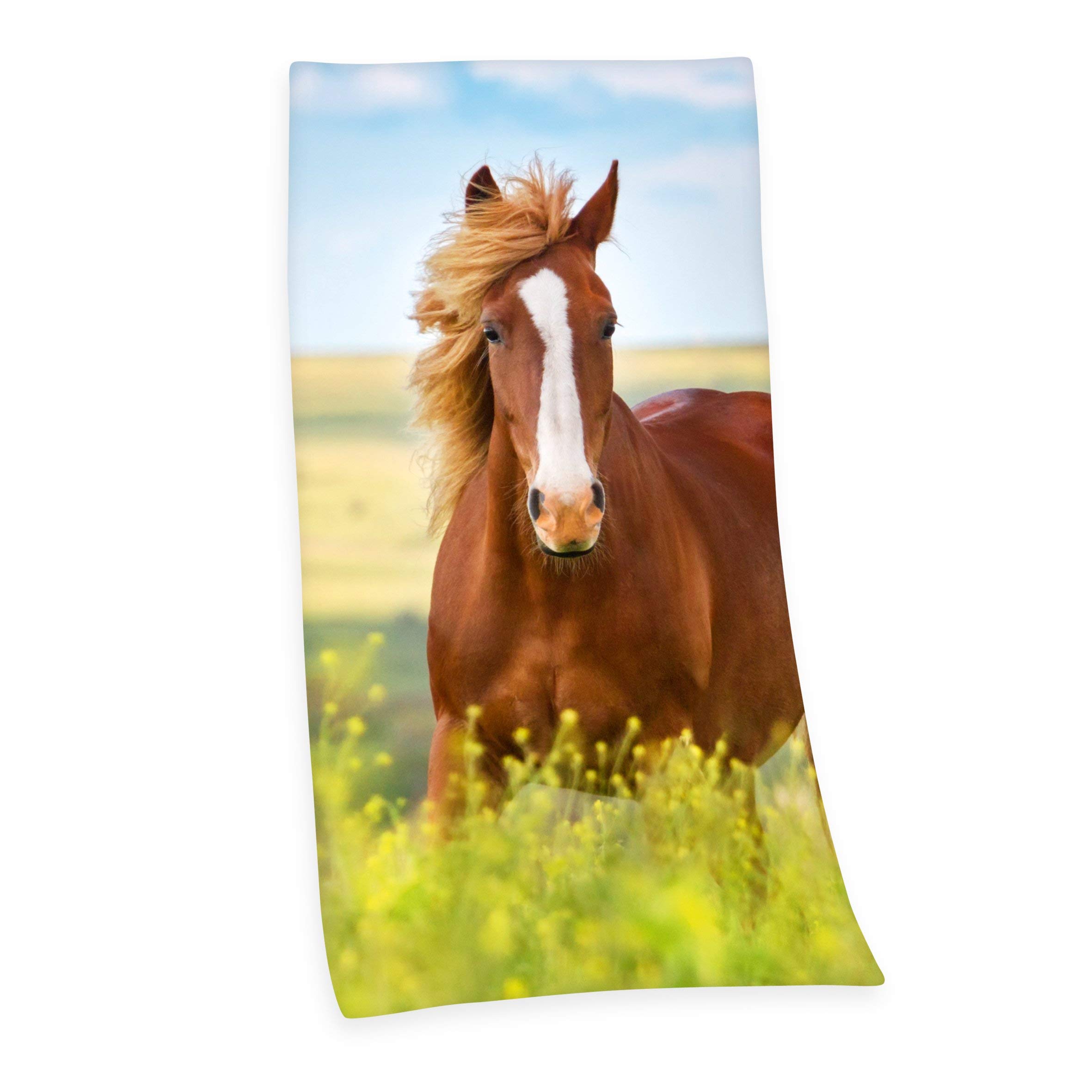 Herding Young Collection Bath Towel, Horse-Motif, 150 x 75 cm, Cotton, Multicoloured
