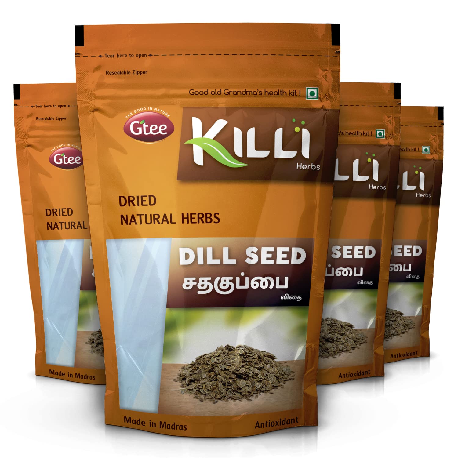 KILLI Dill Seed | Sathakuppai | Suwa Dana | Suva Seed, 100g (Pack of 4)