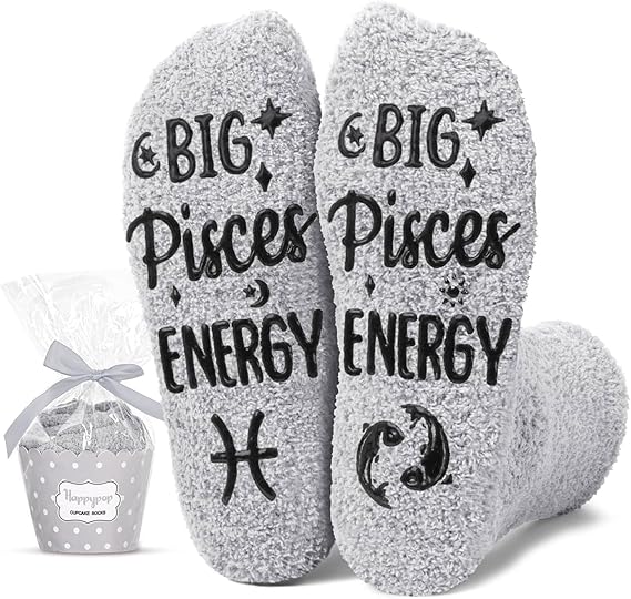 HAPPYPOP Pisces Gifts for Men- Astrology Constellation Horoscope Gifts, Zodiac Birthday Galaxy Pisces Socks
