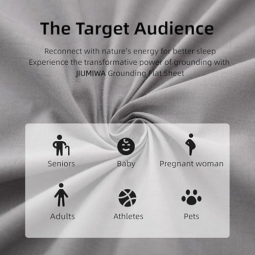 Miniatura 5 de Grounding Sheets - Sábanas de tamaño Queen con cable a tierra de 15 pies, 90% algodón orgánico y 10% fibra de plata pura, sábanas conductoras de