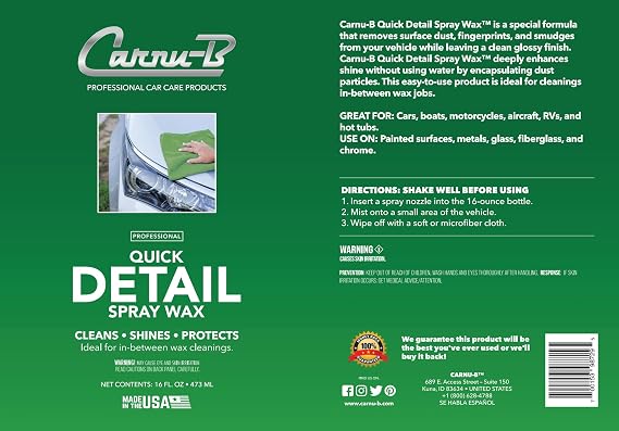 Quick Detail Spray WaxTM, 16 OZ