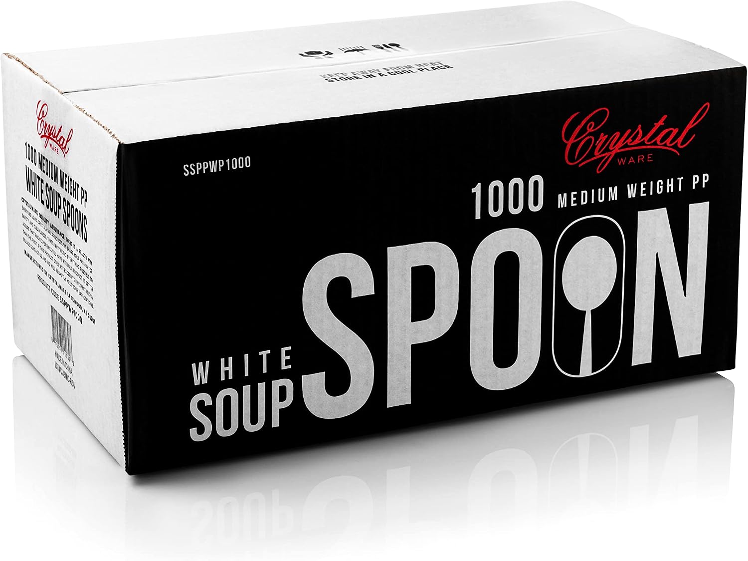 Plastic Spoons, Medium Weight White PP Cutlery, Disposable Soup spoons 1000 Count