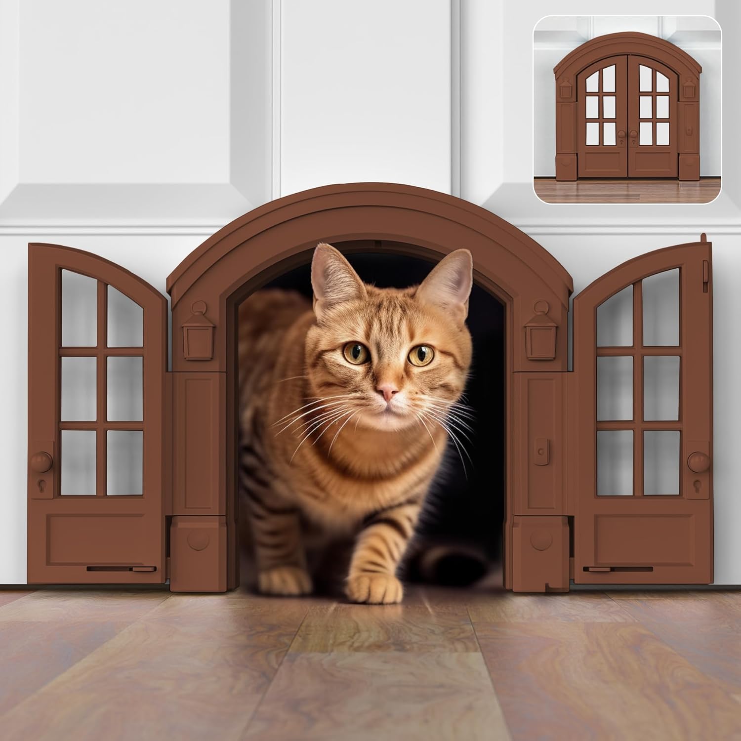 Purrfect Portal French Cat Door Stylish NoFlap Cat Door