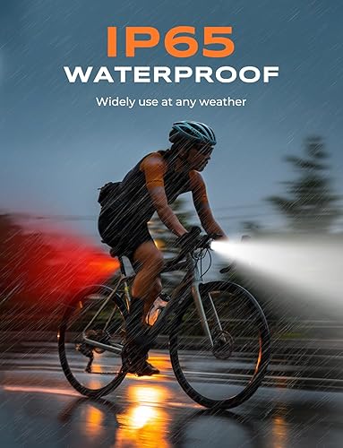 Miniatura 7 de Bike Lights Set with Wide-Angle Reflectors, 8+6 Modes & Ultra-Light Bicycle Lights, IP65 Waterproof & Dual USB-C 1-2 Hrs Fast Charging Bike