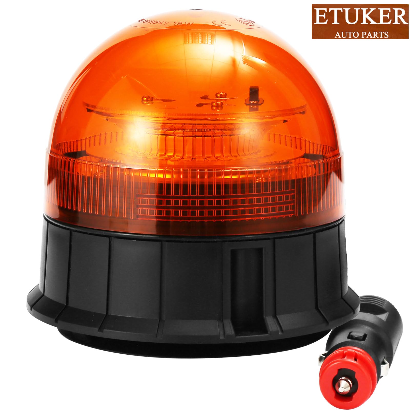 Piloto Estroboscópica Luz Rotativo Led NaranjaTractor Magnetico 12v 24v Flash de Emergencia Homologadas