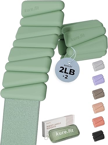 Miniatura 19 de Peso para Pilates | Pesas ajustables para muñeca y tobillo para mujeres | Brazaletes con peso | 1 libra/ 2 libras cada una (Juego de 2)