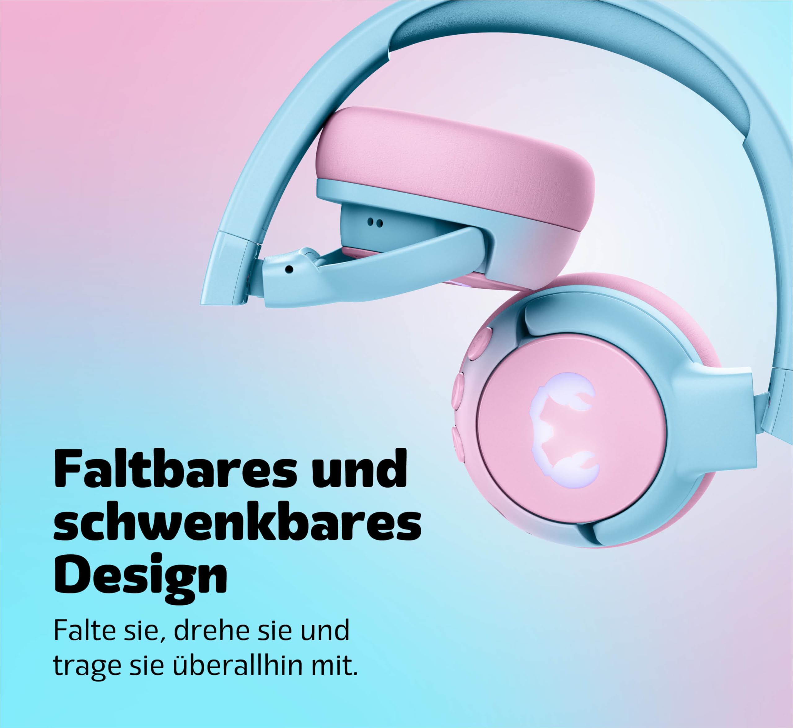 Fresh 'n Rebel Code Junior, kabellose Bluetooth-Kopfhörer für Kinder, sicherer Klang (<85dB), inklusive Audiokabel und Aufkleber, Buddy Beats, LED-Lichteffekte. 48 Std. Spielzeit (Cool Candy)